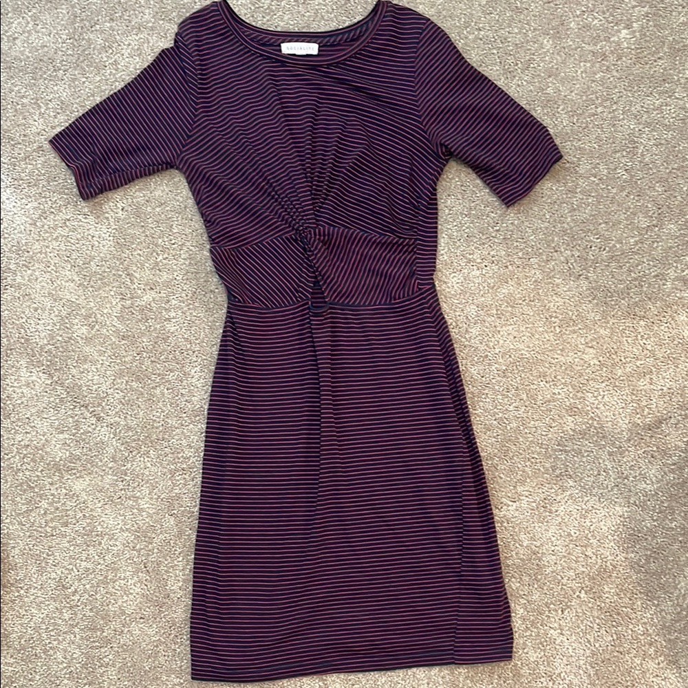 Socialite Purple Ruched Sheath Midi Dress-with waist keyhole~Extra Small